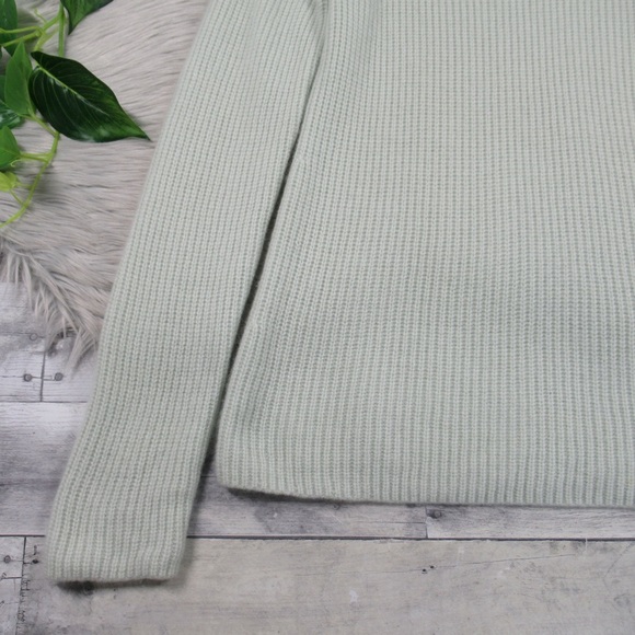 VINCE Mint Cashmere Shaker Rib Pullover Crewneck Sweater Women’s Size Medium - Picture 7 of 13